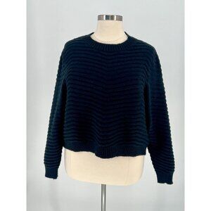 The Drop Womens Black Ribbed Cropped Sweater 3X
